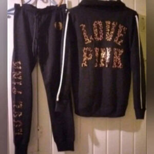 VS PINK sequin bling leopard set X-SMALL**New**